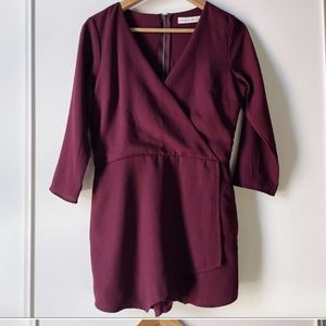 Abercrombie & Fitch Burgundy Red Wrap Shortie Romper 4